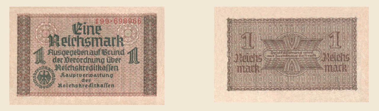Media for 1 рейхсмарка 1938 - 1945 годов